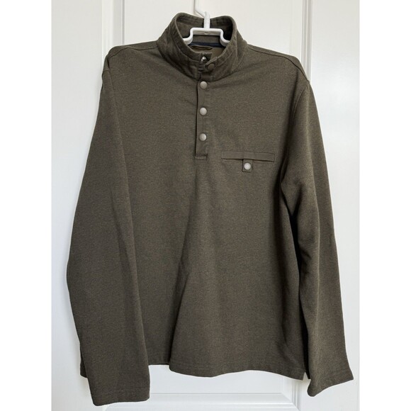 UNTUCKIT Men’s Parkson Snap Buttons Fleece Pullover Henley Green‎ Sz L Layering - Picture 1 of 10